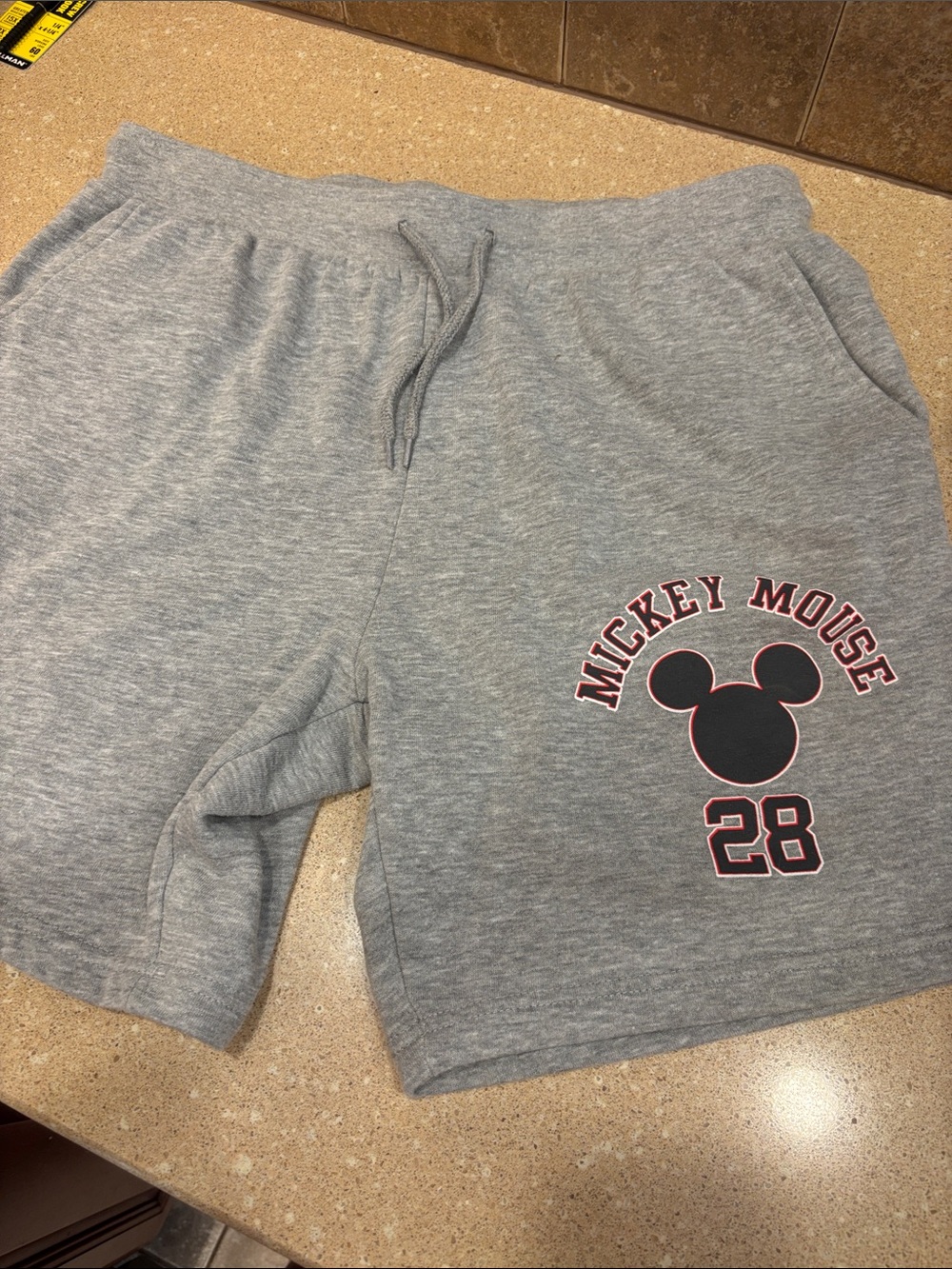 Disney Gray Mickey Mouse Number 28 Men's Shorts